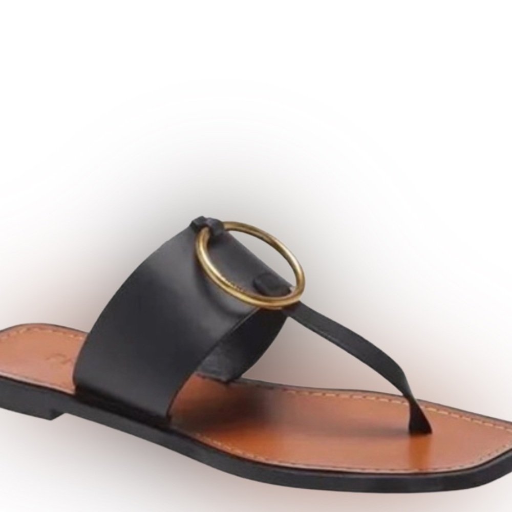 FRAME Le Brentwood Women’s Black Leather Sandals Sz US 9.5-10 EU 40.5 NEW!